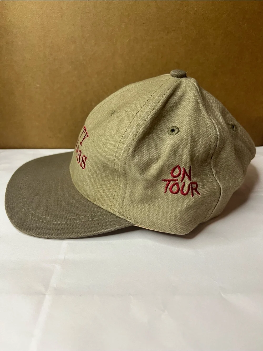 VTG 1990s Patty Loveless Concert Tour Hat Khaki Baseball Cap with Red Embroidery